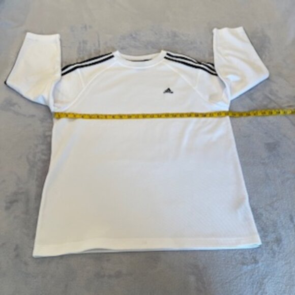 Adidas Men's Long Sleeve Shirt White With Black Stripes On Arms Large - Picture 6 of 15